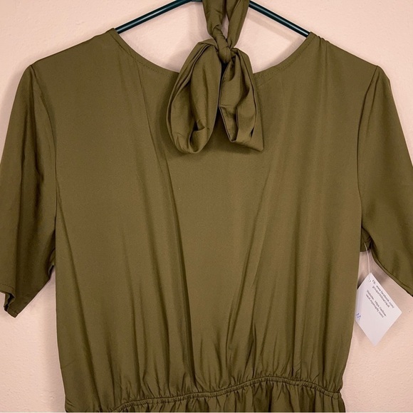 NEW MEDIUM MILITARY GREEN RUFFLE ROMPER LIGHTWEIGHT - Picture 7 of 16